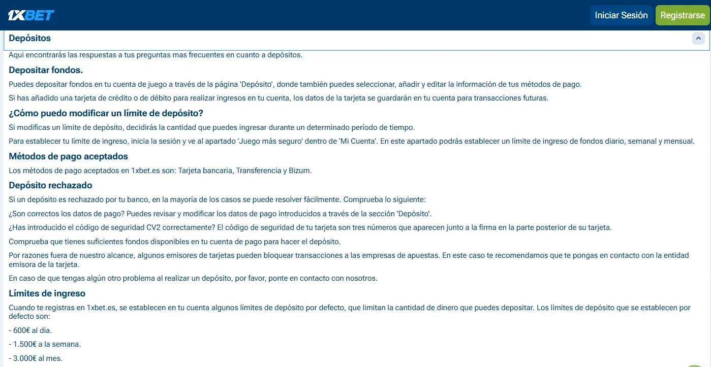 Recarga de saldo en 1xBet